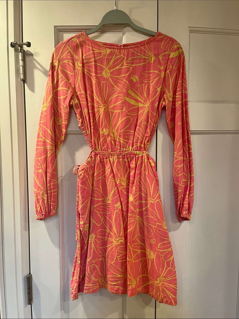 Universal Thread Pink Dress with Yellow Floral Print
